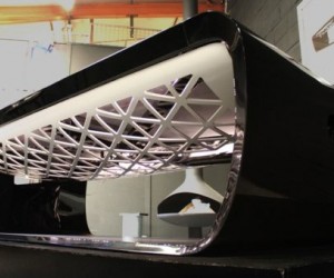 The BlackLight billiards table features internal lighting and an integrated jukebox.
