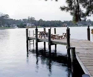 This vacation home on Crystal Lake, in Virginia Beach, Virginia. Designed in 1953,