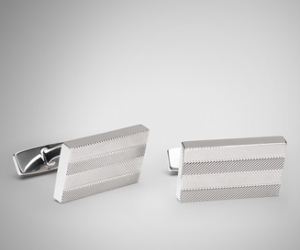 We love these simple and elegant polished herringbone cufflinks by Hugo Boss. Made fr...