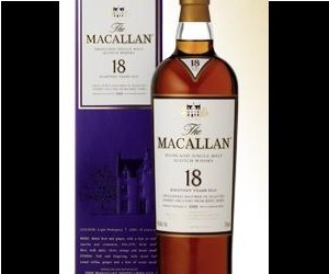 The distillery-bottled Macallan 18 Year comes in an impressive, almost glittering pur...