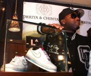Nike Air Force One “So Cals,” worth an estimated $50,000 were presented to hip-ho...