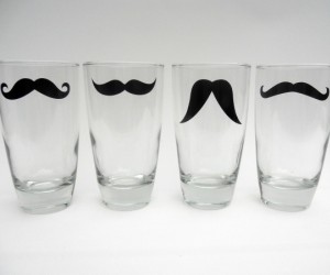A great item for any moustache devotee, this set of four 16oz water glasses from Mode...